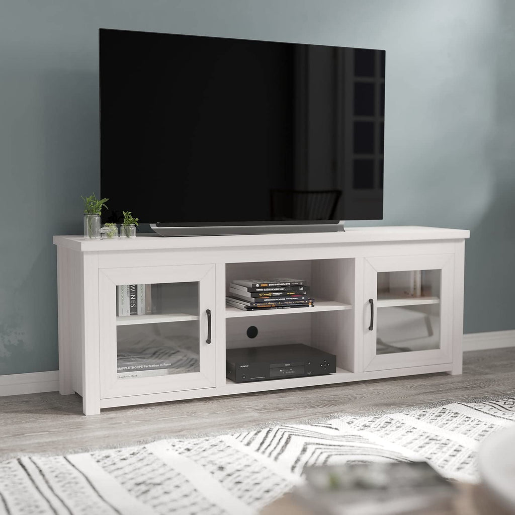 65" TV Stand, up to 80" TVs, White Wash