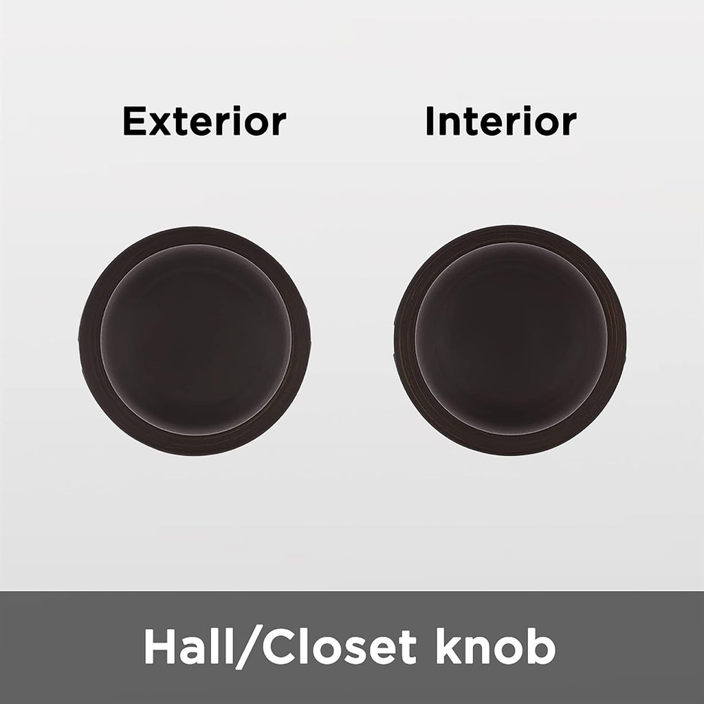 Cove Interior Passage Door Knob, Handle For Closet and Hallway Doors, Non-Locking Doorknob, Venetian Bronze