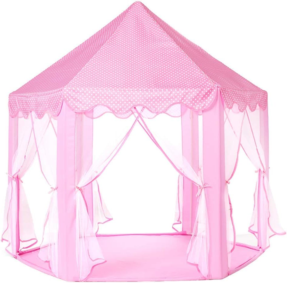 Princess Tent Girls Large Playhouse Kids Castle Play Tent with Star Lights Toy for Children Indoor and Outdoor Games