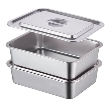 4 Inch Extra Deep Lasagna Baking Pan with Lid, 7.4Qt, 2 Pack