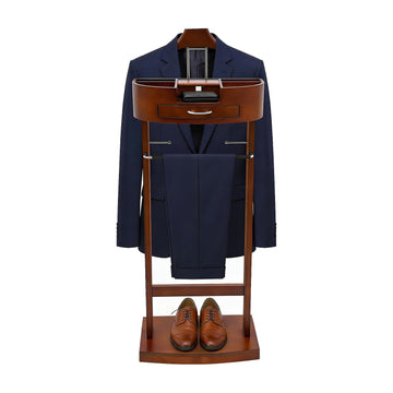 Suit Valet Stands for Men Women with Drawer, Tray, Trouser Bar & Hooks, Freestanding Clothing Valet Stand Suit Valet