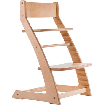 Scandinavian Wooden High Chair for Toddlers & Kids | Adjustable Grow-with-Me Montessori Seat for Dining Table |
