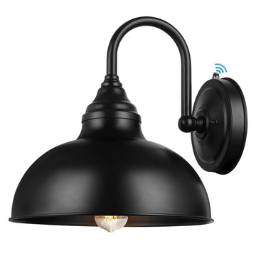 Barn Light Gooseneck Light- Dusk to Dawn Farmhouse Outdoor Lighting, 1-Light Outdoor Gooseneck Lighting with Sensor