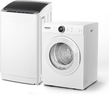 17.8LBS Full-Automatic Washing Machine and 1.8CuFt Portable Clothes Dryer Set, Compact Laundry Washer and Dryer Combo