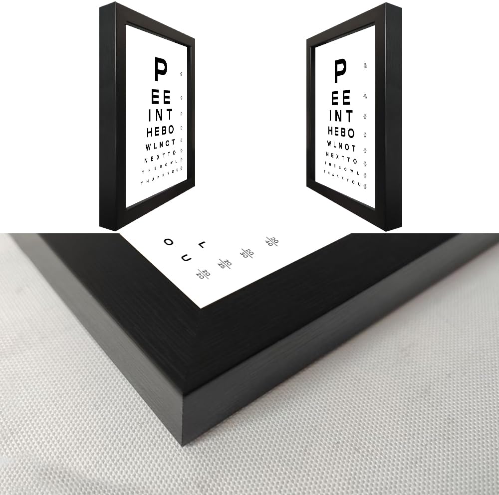 Framed Funny Bathroom Signs Black and White Bathroom Wall Art Eye Chart Painting Humor Canvas Print Poster Fun Toilet