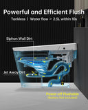 Smart Tankless One-Piece Toilet with Built-In Bidet, Auto Open and Close Lid, Blackout Flush, Dual Auto Flush, Heated Seat, Foot Sensor Operation, LED Display