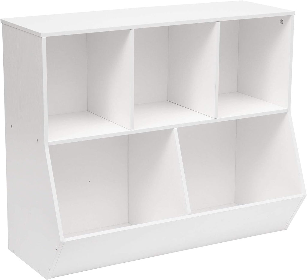 Kids Bookshelf, Bookcase Footboard, Toy Storage Cubby, Children's Toy Shelf, 35.4" L Storage Cabinet, Fit for