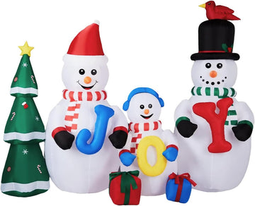 8FT Christmas Inflatables Snowman Family Outdoor Decoration