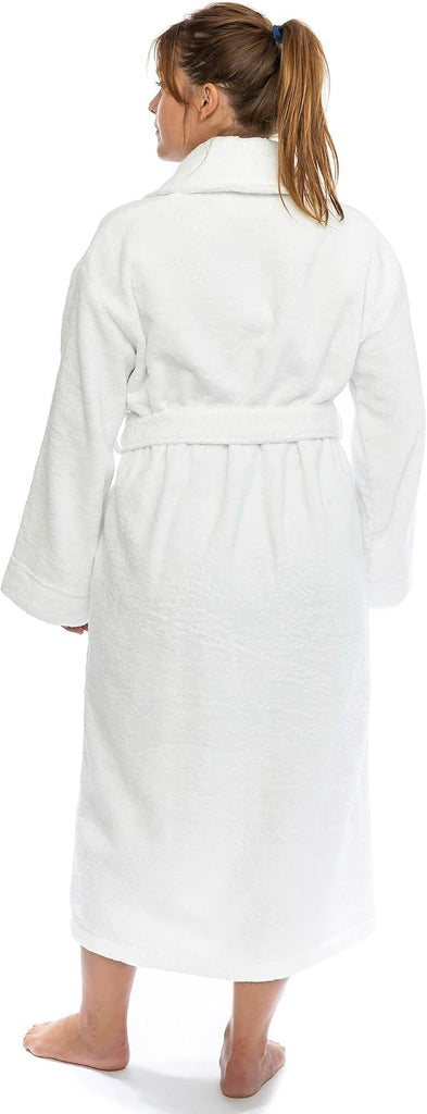 CTT Premium 100% Turkish Cotton Terry Cloth Bath Robe for Women & Men, Soft & Plush Long Unisex Robe
