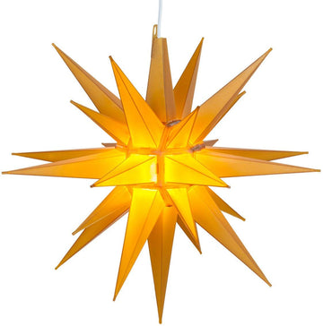 14" LED Moravian Star Light - Hanging Lighted Stars - Star Lantern (Gold)