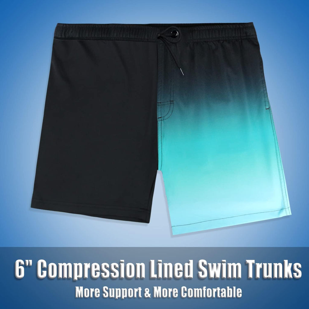 Boys Swim Trunks with Compression Liner Comfortable Anti-Chafe Swimming Shorts Stretchy UPF Quick Dry
