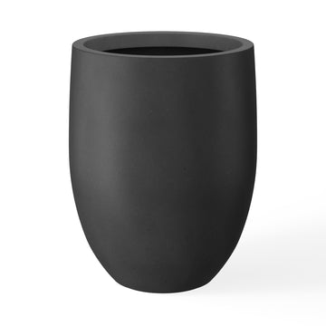 Black Concrete Planter 21.7" Tall All-Weather Round Large Pot