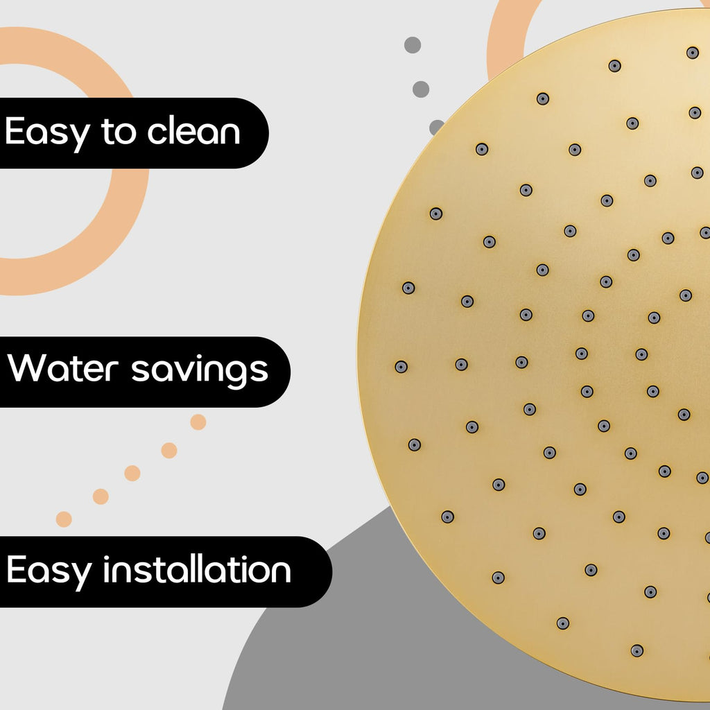 Rainhead Waterfall Shower Head 10-Inch Large Bathroom Overhead Fixed Showerhead High Pressure 2.5 GPM with Adjustable