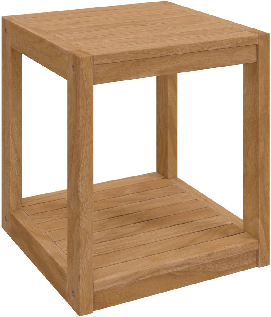 Carlsbad 3-Piece Teak Wood Outdoor Patio Set in Natural Gray