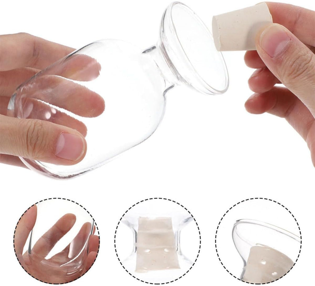 Glass Match Jar Set with Lid Design for Storing Matches and Decorative Uses, 125ml 250ml 500ml Glass Storage - Set of 3