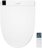 Elongated Electric Smart Bidet Toilet Seat with Remote Control, Unlimited On-Demand Warm Water