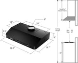 30 Inch Stainless Steel Under Cabinet Range Hood 900 CFM 4 Speed Voice, Gesture & Touch Control, LED Lights, Baffle Filters