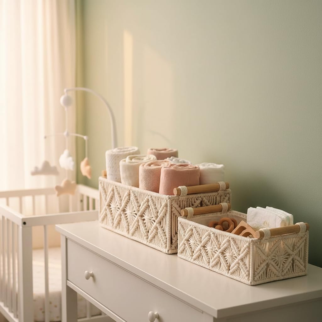 Boho Decor Cute Woven Gift Basket Small Storage Baskets for Organizing