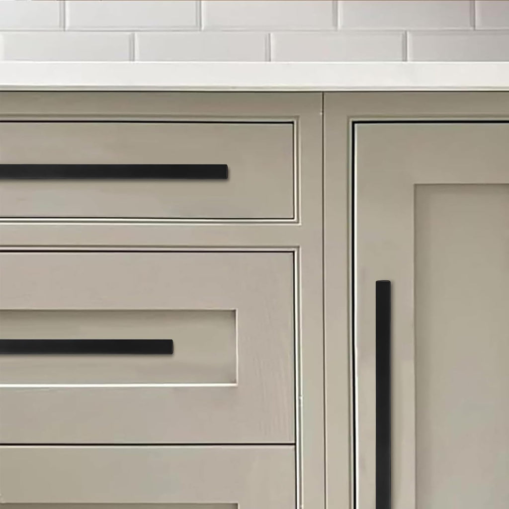 18 Inch Appliance Pull Matte Black Kitchen Square Cabinet Handles Solid Heavy Drawer Pulls Kitchen Cabinet