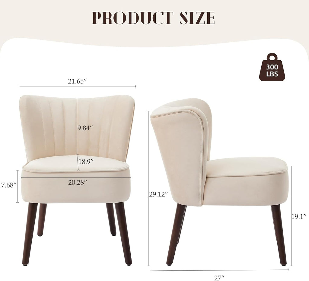 Modern Living Room Chair, Mid-Century Accent Chair, Soft Velvet Upholstered Chair with Adjustable Feet, Side Accent