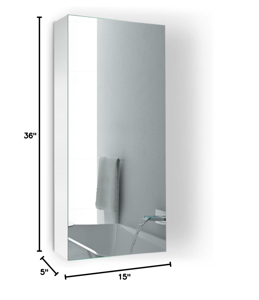 Medicine Cabinet | Recess or Surface Mount | Blum Hinge 170 Degree Soft Close|(15"x36")