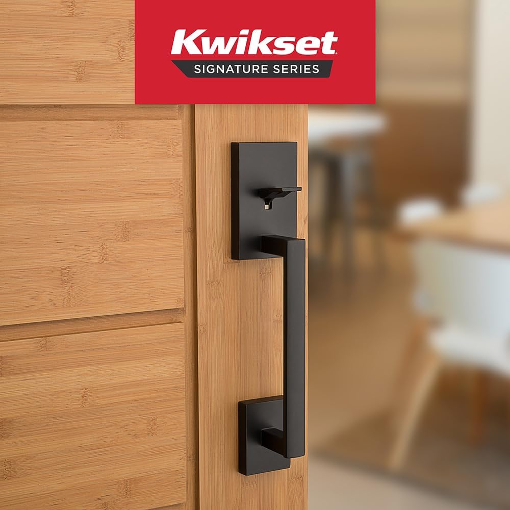 San Clemente Front Door Handle No Lock, Entry Handleset Exterior with Interior Reversible Handed Lever, Non-Locking - Door Handleset
