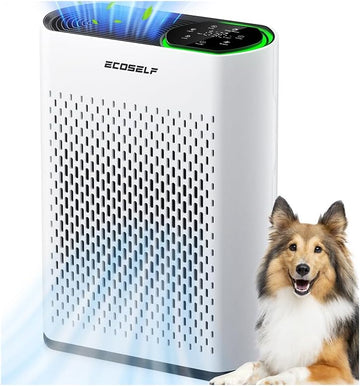 Air Purifier for Large Room, Cleans 2,400 ft² in 30 Mins, 3-Stage True HEPA, 360° Airflow, Large Tou