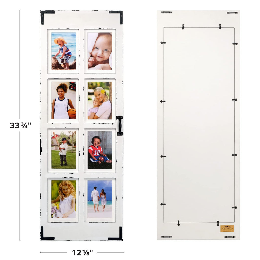 Window Picture Frame Holds Eight 4x6 or 5x7 Photos: Ready to Hang Rustic, Barnwood, Farmhouse, Beach House Wood
