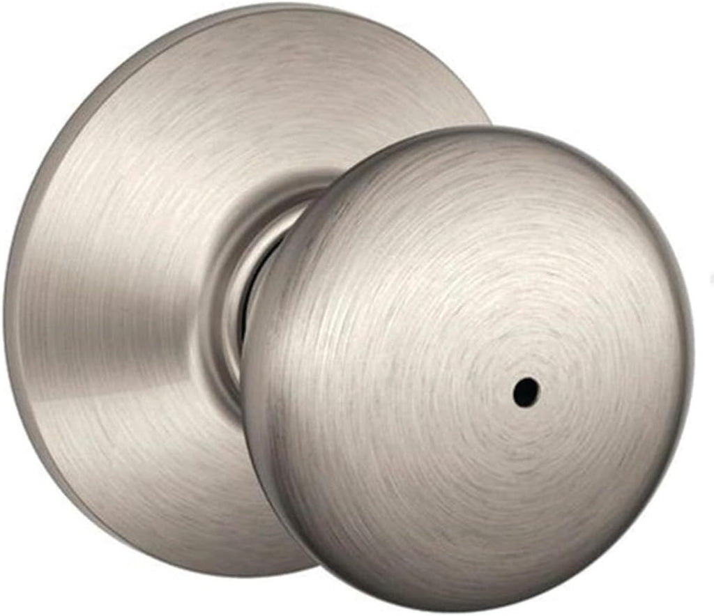Plymouth Bed/Bath Privacy Door Knob with Lock, Satin Nickel