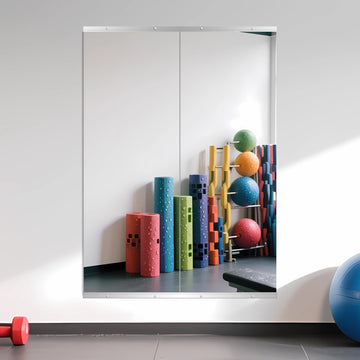 Gym Mirror for Wall, 55" x 20" x 2PCS Frameless Full Length Mirror