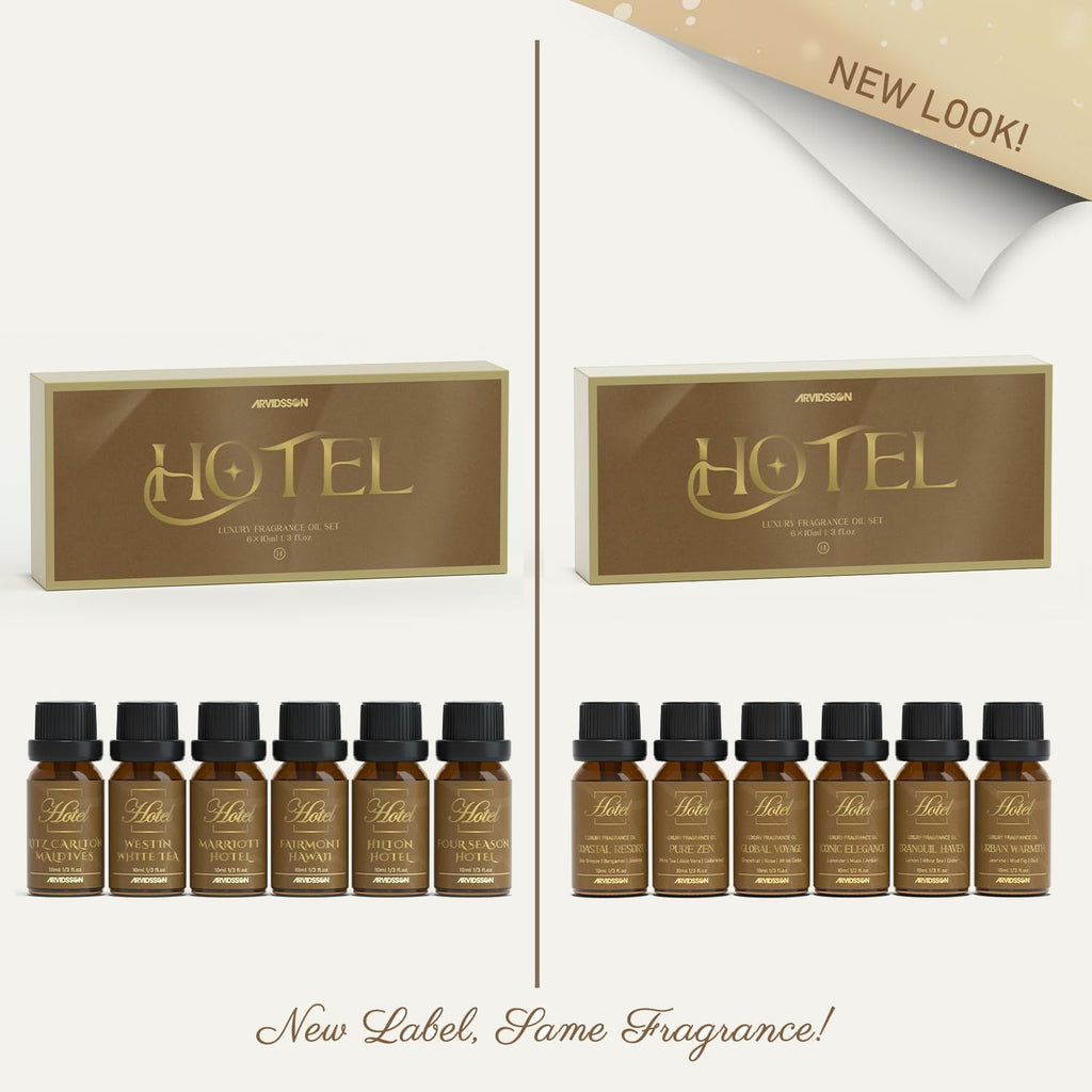 Hotel Diffuser Oils Gift Set - Hotel Essential Oils for Diffuser, Luxury Fragrance Oils Inspired by 5 Star Hotels - Set of 2