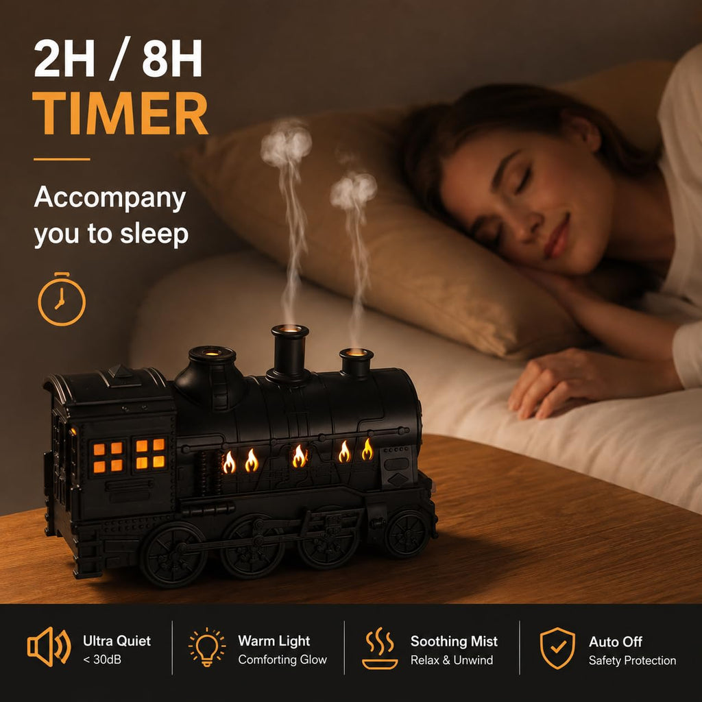 Retro Steam Train Essential Oil Diffuser Set with 2 Oils 300ml