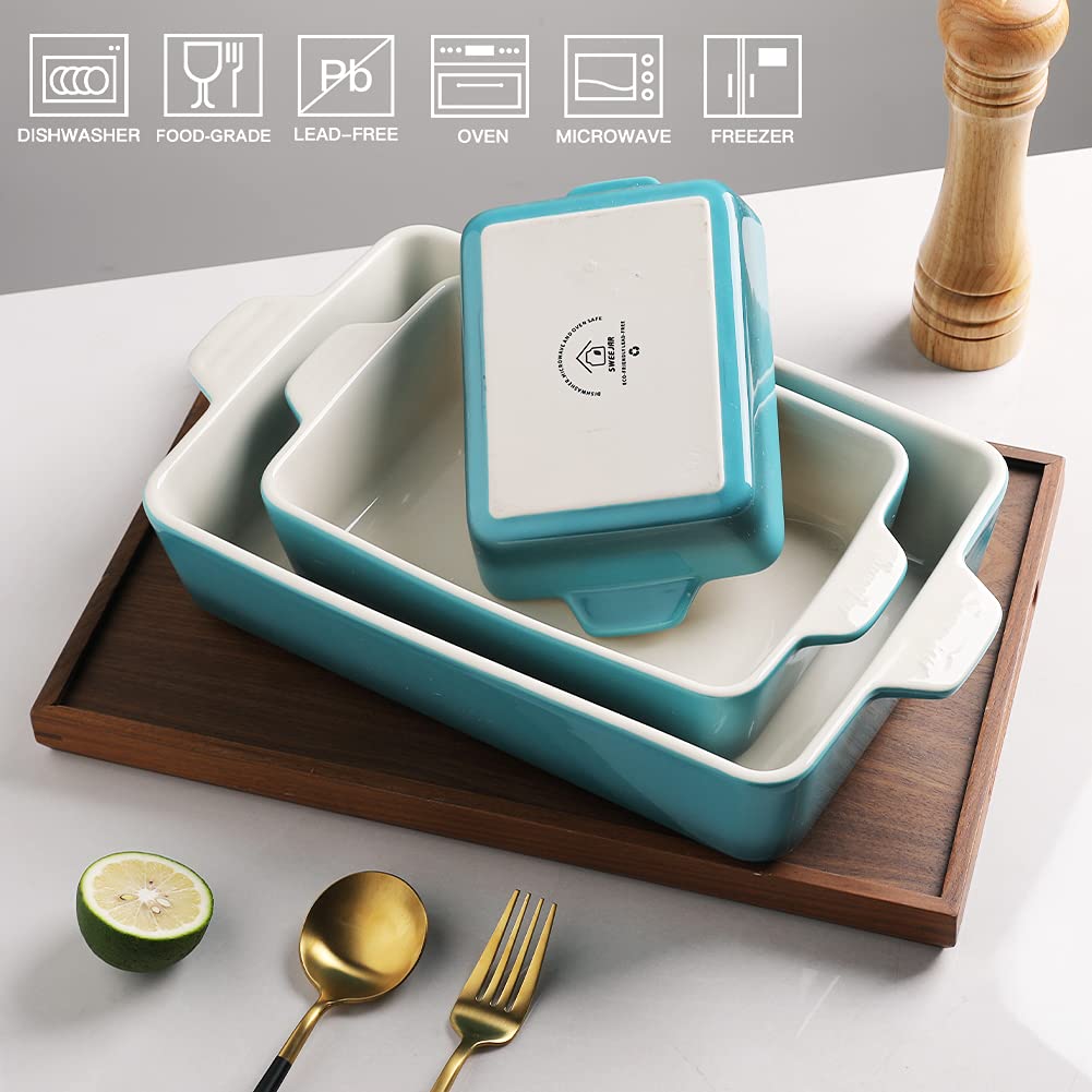 Ceramic Bakeware Set, Rectangular Baking Dish for Oven Lasagna Pans for Cooking, Kitchen, Cake Dinner, Banquet and