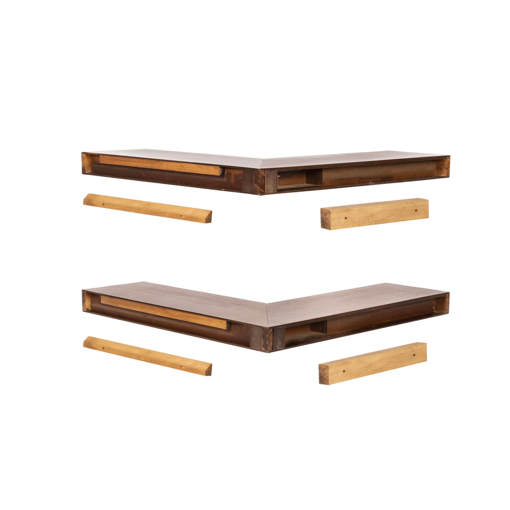 Havlock 26 Inch Modern Two-Piece Corner Shelves Set