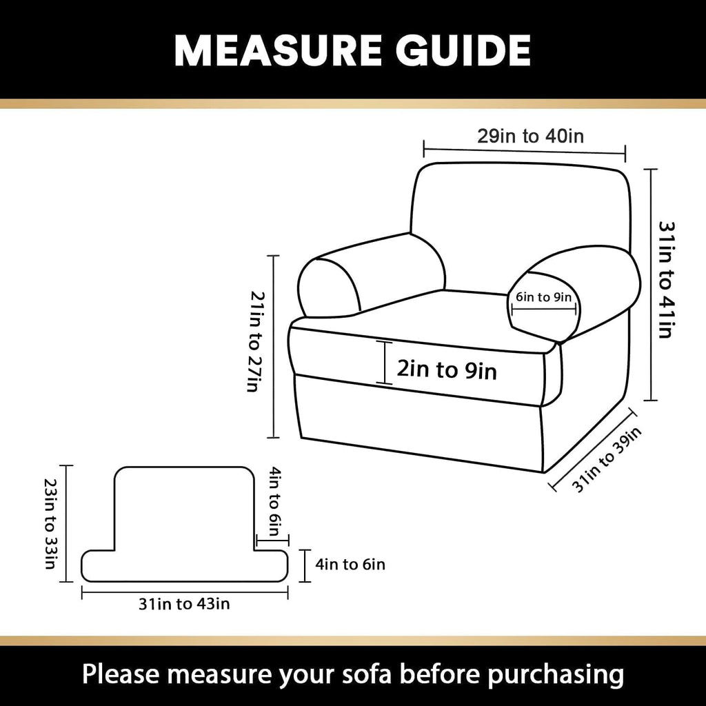 2 Pieces Armchair Slipcover Stretch Couch Covers for T Cushion Chair Slipcovers Soft Arm Chiar Cover Furniture Covers