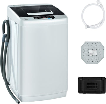 Portable Washing Machine, 2-in-1 Laundry Washer and Spin Combo with 10 Programs, 8.8lbs Capacity, Drain Pump and LED