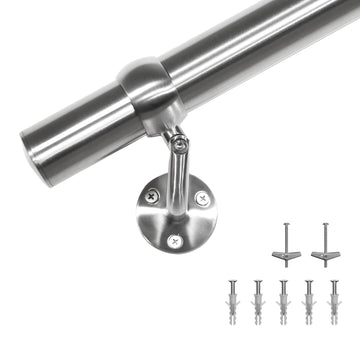 Stair Handrail Kit 2.5FT, Stainless Steel 304 Wall Mount Railing System, 1-11/16 Inch Pipe Secure Grab Hand Rail for