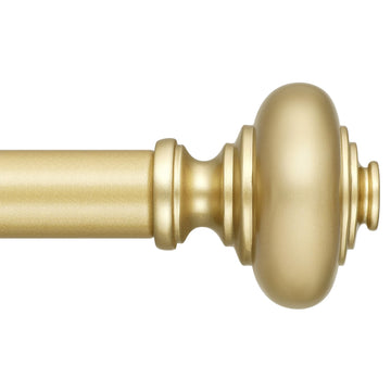 Gold Curtain Rods for Windows, 1 Inch Diameter, 36-122 Inch