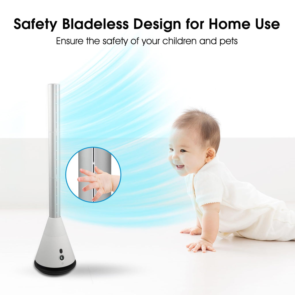 Bladeless Tower Fan 9 Speeds 80° Oscillating Office