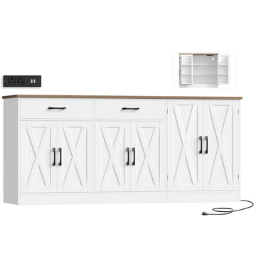 71"W Kitchen Buffet Cabinet with Storage, Large Coffee Bar Cabinet