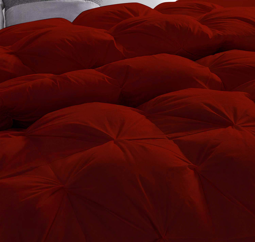 Beautiful Pinch Pleated Comforter, 1000 Thread Count 100% Egyptian Cotton Fabric, 550 Fill Power All Season Super