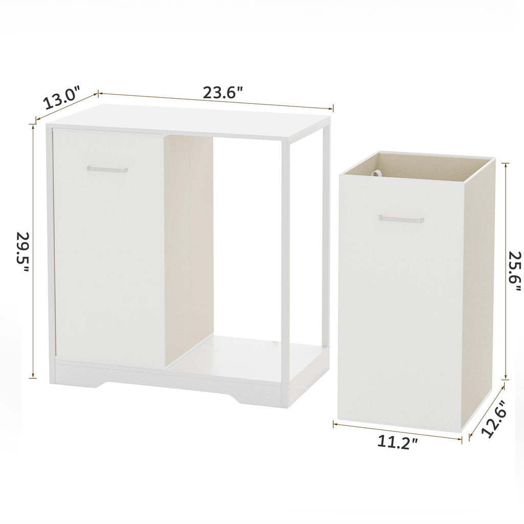 Double Pull-Out Laundry Hamper Cabinet with Removable Bags