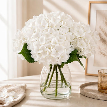 Hydrangea Artificial Flowers in Vase Fake Flowers Decor