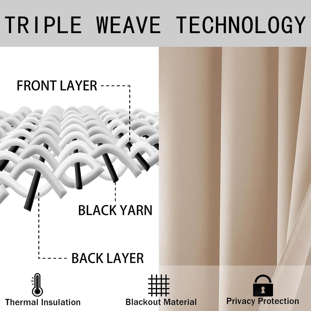 Short Blackout Curtains for Small Window - Cafe Room Darkening Privacy Thermal Insulated Half Window Curtains Tiers