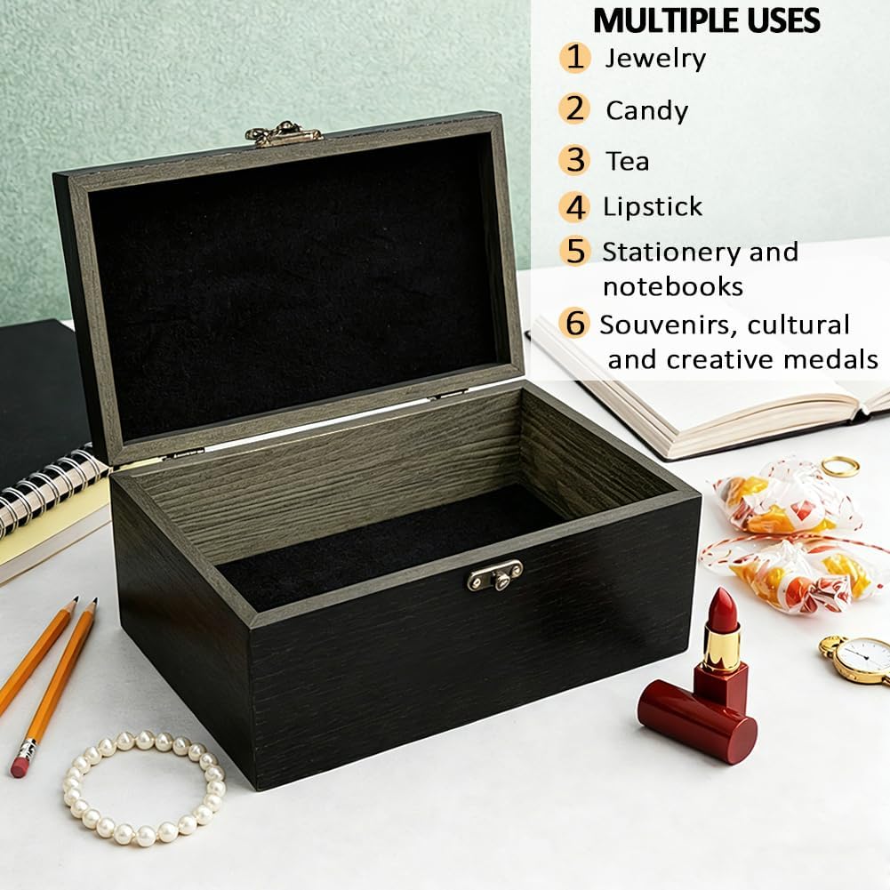 Wooden Memorial Storage Box with Hinged Lids, Hummingbird Flowers