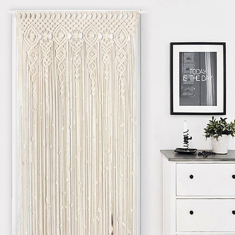 Boho Macrame Curtain for Wall Decor, Macrame Wall Hanging 40"X80"