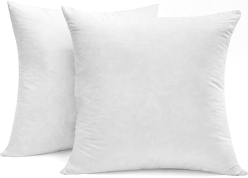 Luxury Goose Down Feather Pillow Inserts - 22x22IN, Double Layered Down-Proof Design, Ultra-Soft Cover, High Fill - Set of 2