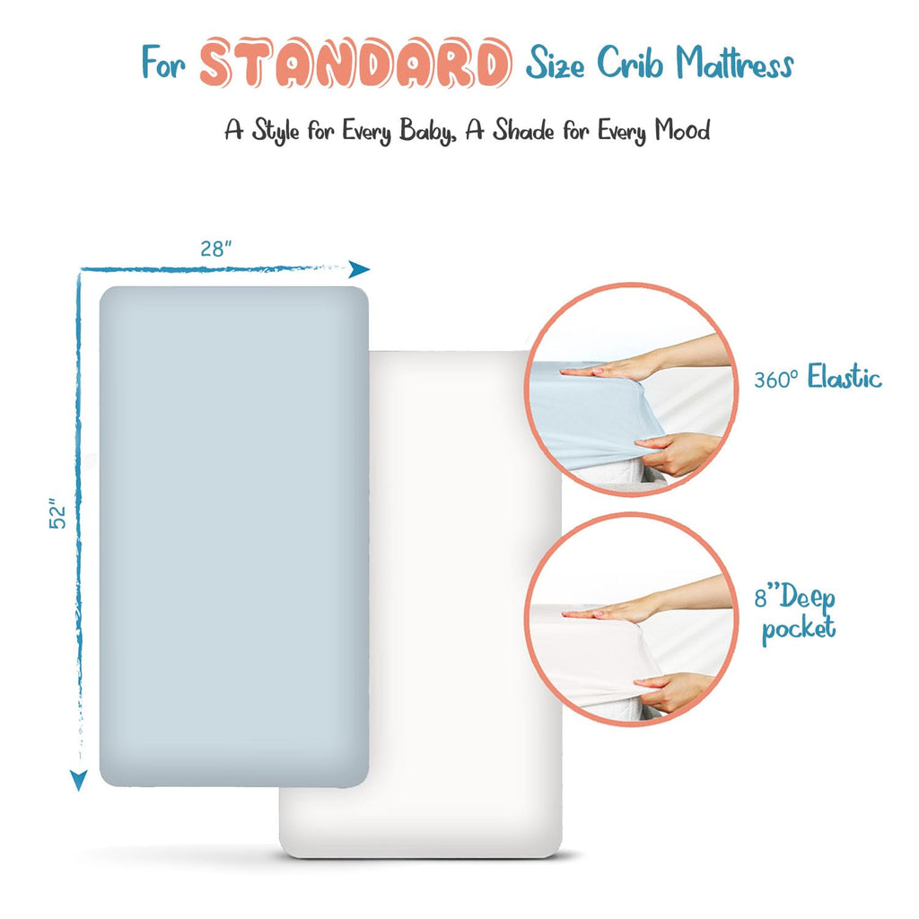 Organic Cotton Crib Sheet, White, 2-Piece, Fitted, Unisex