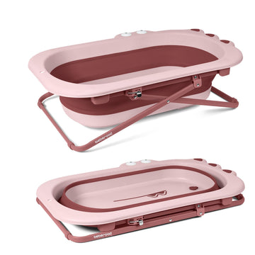 Collapsible Baby Bathtub for Newborn to Toddler (Pink)