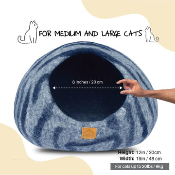 Wool Cat Cave, Merino Cat Bed and Pet House, Cozy Kitten Nest, Indoor